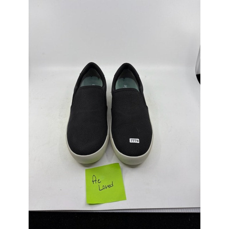Dr. Scholl's Nova Slip-On Sneakers Faux Leather Shoes Black Womens Size 10M