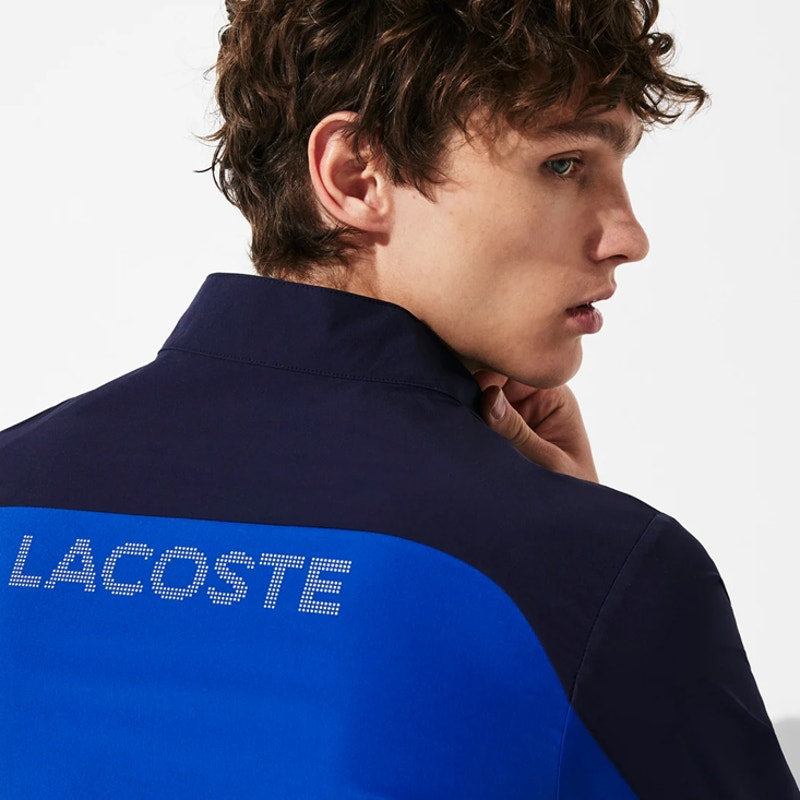 Lacoste Color-Blocked Golf Swing Top Jacket Full-Zip Blue Mens Size 50 - M