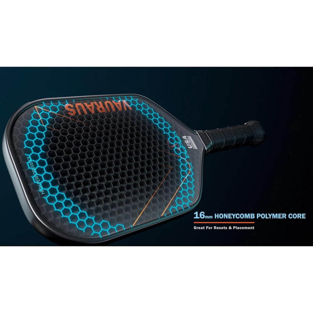 Vauruas 16mm Thick Thermoformed Fiber Pickleball Paddle Carbon Fiber Black