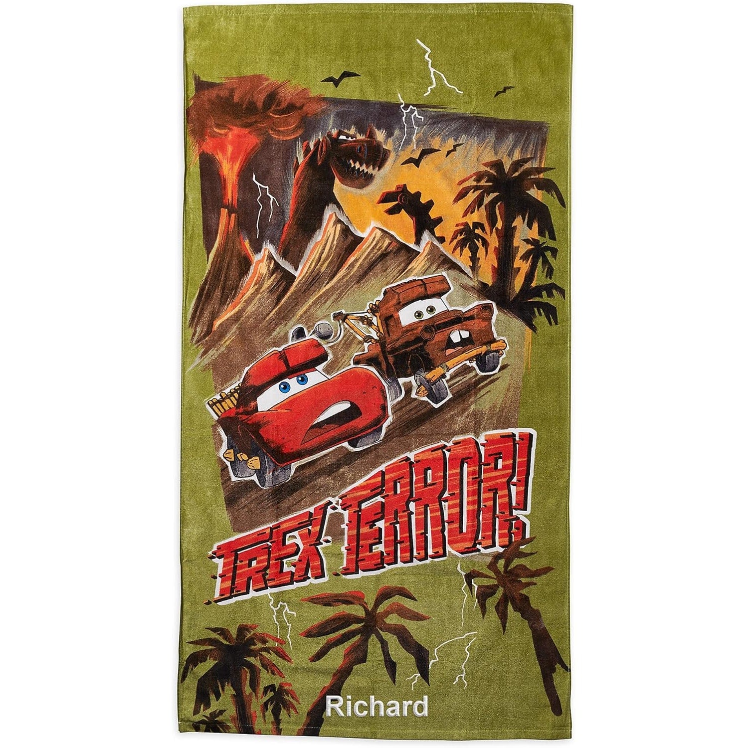 Disney Pixar Cars on The Road Cotton Beach Towel Red/Multicolor 34in x 64in