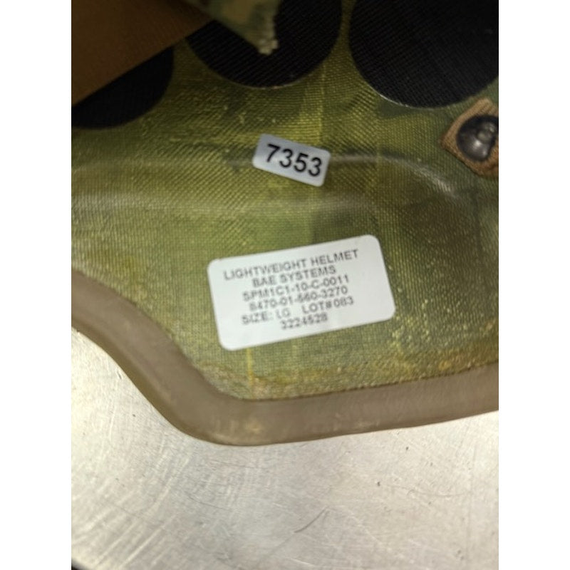 BAE Systems Military Lightweight Ballistic Helmet SPM1C1-10-C-0011 Green Size L