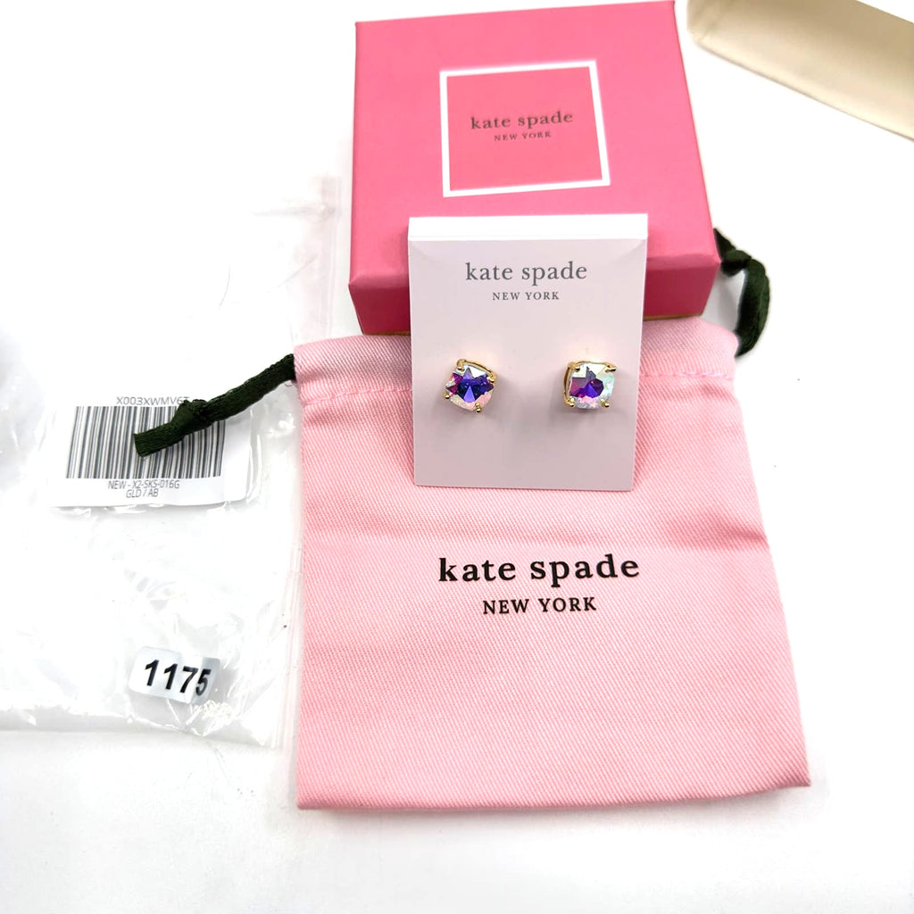 Kate Spade Womens Mini Small Square Stud Earrings AB Gold WBRUD847