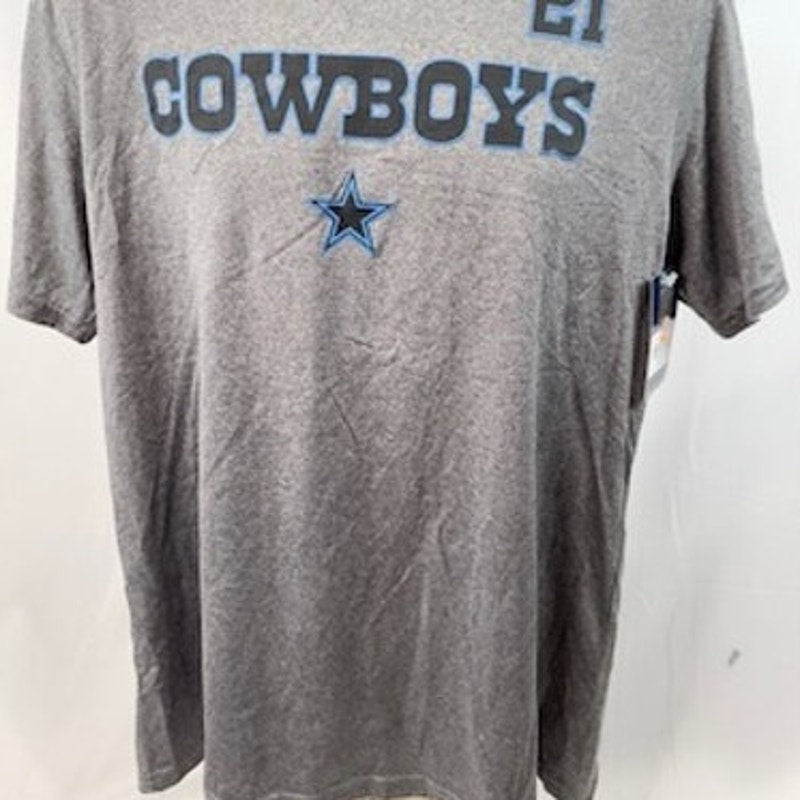 Dallas Cowboys NFL Ezekiel Elliott #21 T-Shirt Crew Neck Heather Gray Mens L