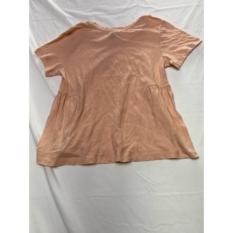 American Rag Cie Babydoll Top Short Sleeve Cotton Peach Womens Size Small