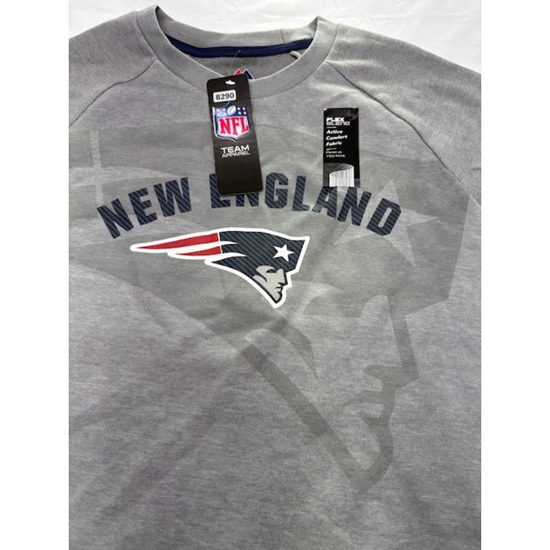Majestic New England Patriots Flex Logo Faded Sweatshirt Gray Mens Size M