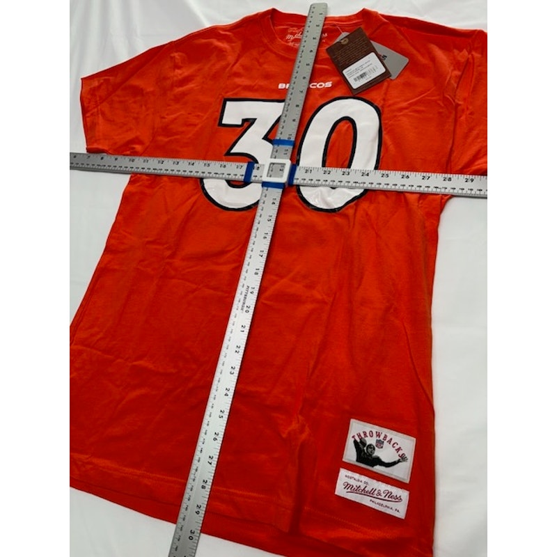 NWT Mitchell & Ness Denver Broncos Terrell Davis #30 Throwback T-Shirt Red Sz S