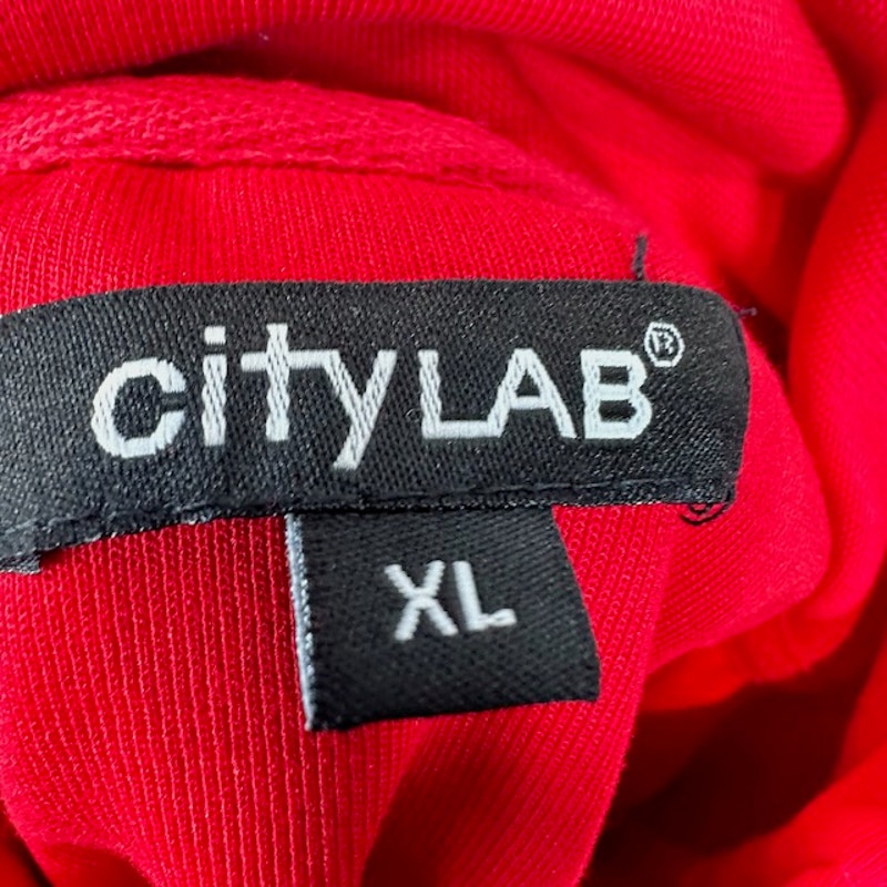 City Lab Zip Up Performance Fleece Track Jacket Zipper Pocket Red Womens Size XL