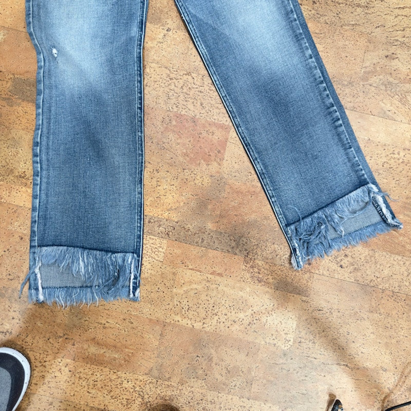 Silver Jeans Vintage High Rise Ankle Straight Jeans Medium Indigo Womens 24