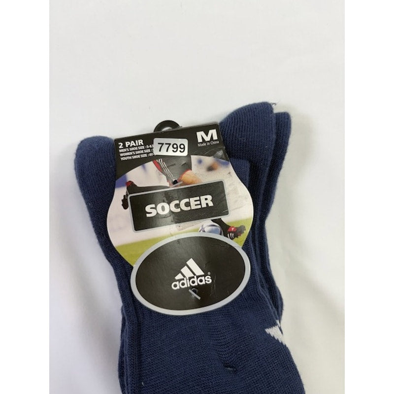 Adidas Soccer Socks 2 Pairs Dark Blue Unisex Size M, Mens 5-8.5/Womens 5-9.5