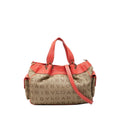 BVLGARI Canvas Leather Logo Mania Satchel Shoulder Bag Detachable Strap Brown