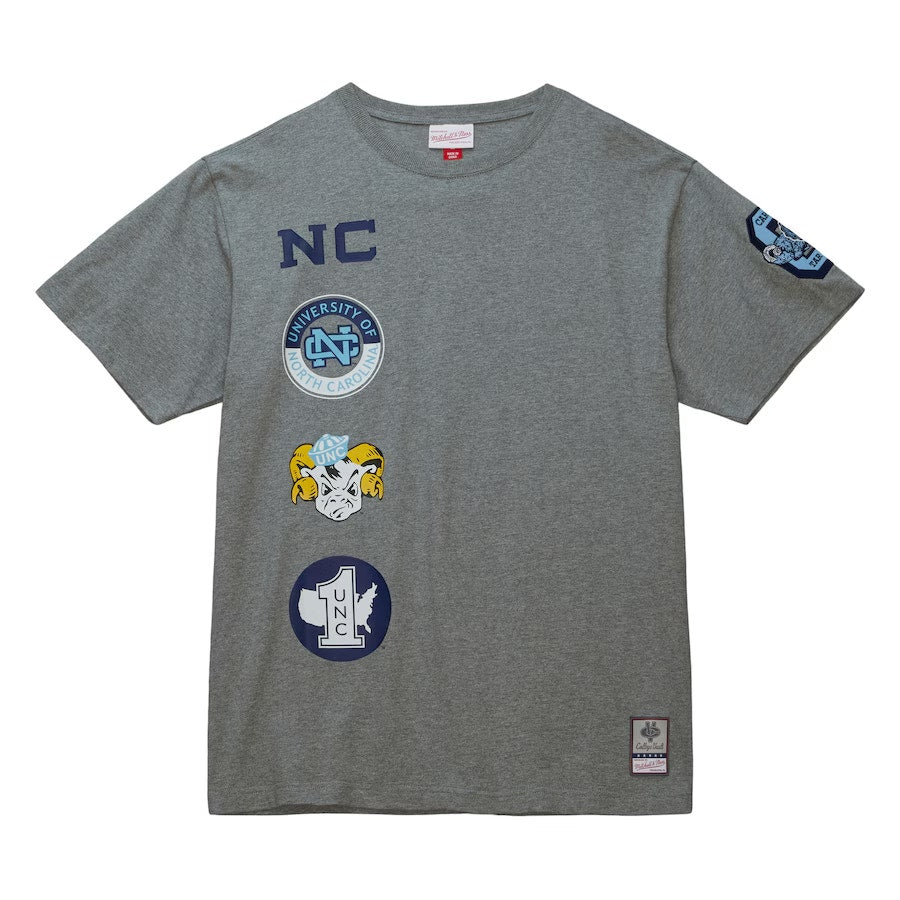 Mitchell & Ness City Collection North Carolina Tar Heels Tee Gray Mens Size XS