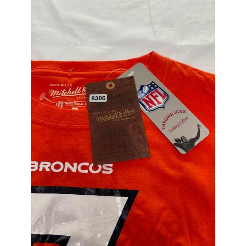 Mitchell & Ness Denver Broncos John Elway #7 Throwback T-Shirt Red Mens Sz M