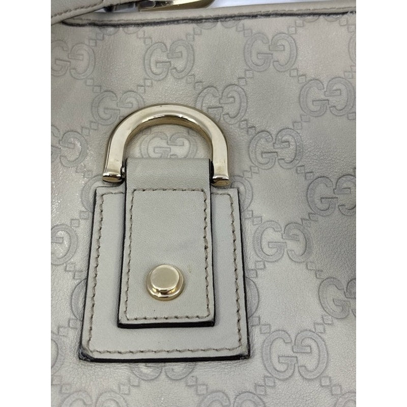 Gucci GG Monogram Canvas Guccissima Shoulder Bag Crossbody Leather Trim Beige