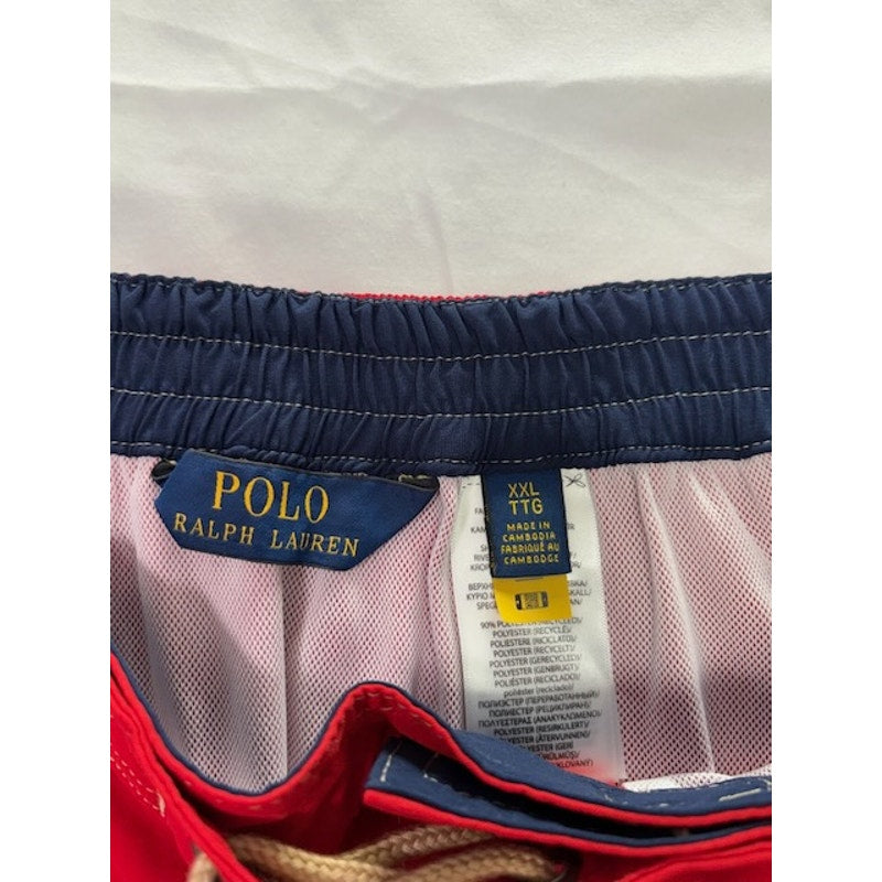 Polo by Ralph Lauren Kailua 8.5 Inseam Swim Trunks Side Pockets Red Mens 2XL
