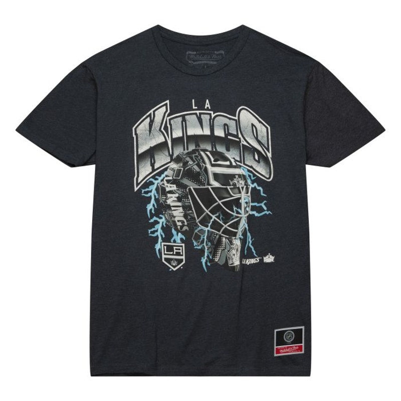 Mitchell & Ness Mens Crease Lightning Tee Los Angeles Kings Charcoal Size XL