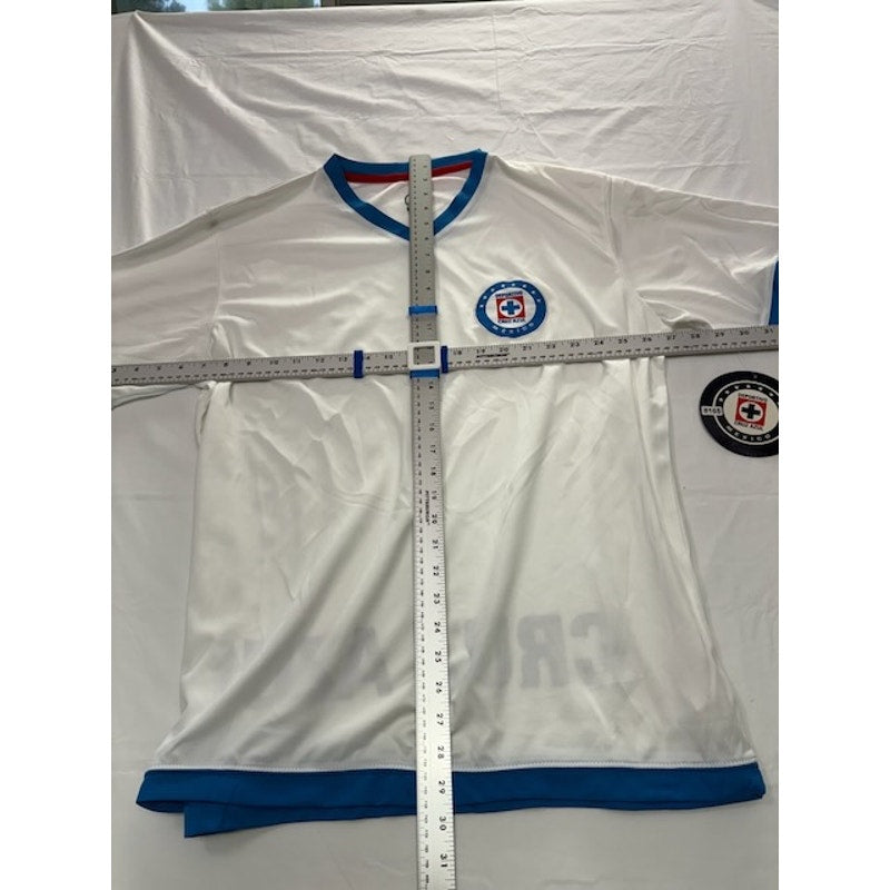 RX Cruz Azul Mexico Official Soccer Fan Jersey V-Neck White/Blue Mens Size L