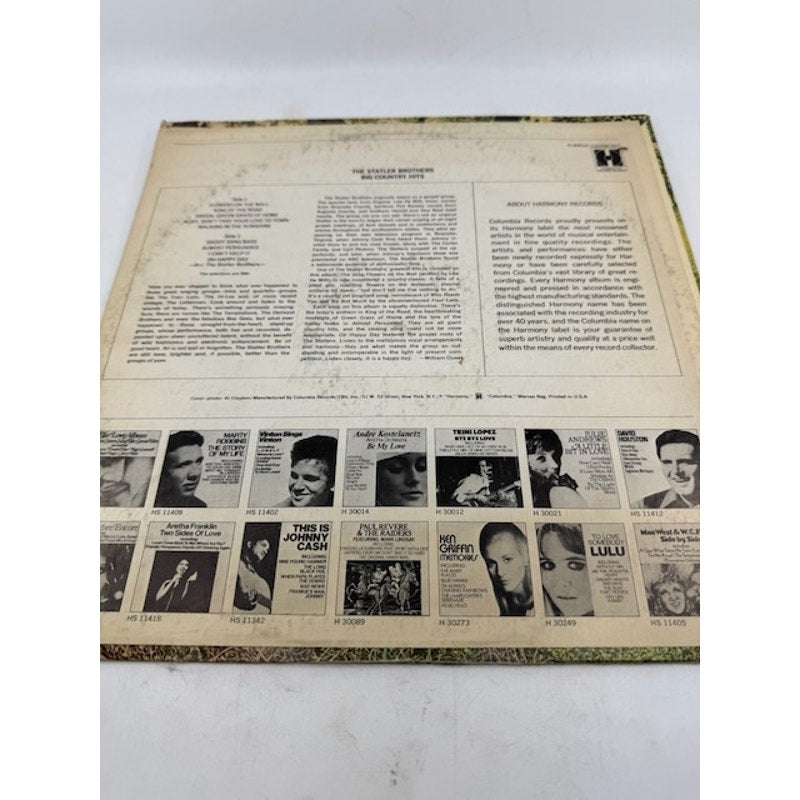 The Statler Brothers – Big Country Hits 1972 Vinyl Album Record