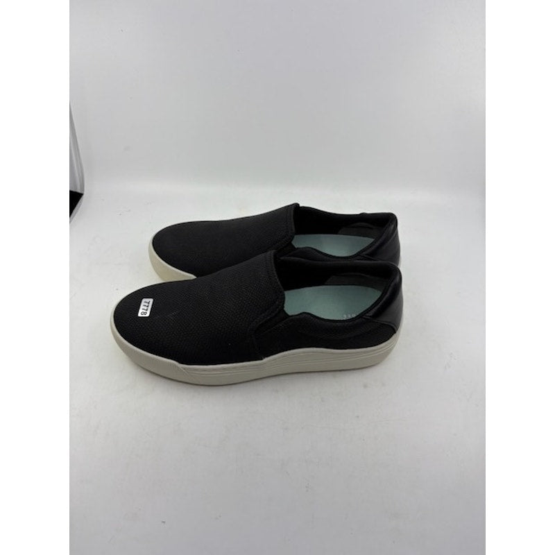 Dr. Scholl's Nova Slip-On Sneakers Faux Leather Shoes Black Womens Size 10M