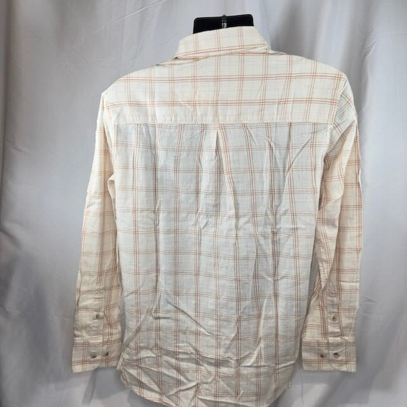 Carhartt Loose Fit Lightweight Button Down Shirt Plaid Natural Womens Size M