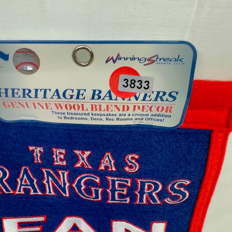 Winning Streak Sports Texas Rangers Banner Wool Fan Man Cave Blue Red 8x32
