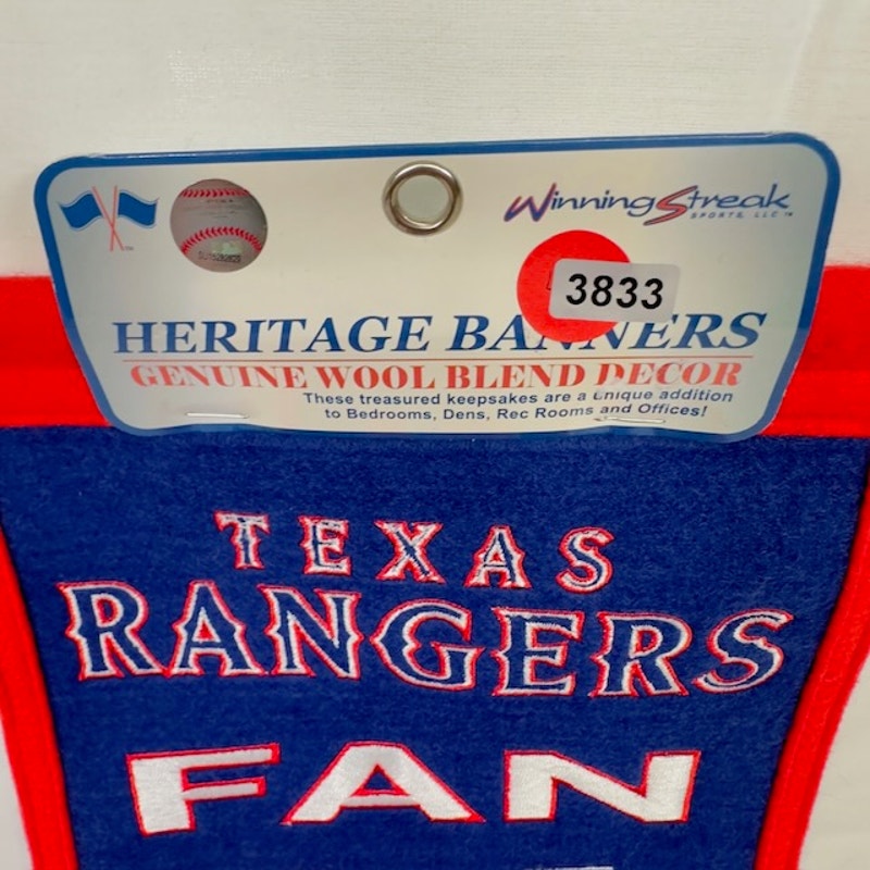 Winning Streak Sports Texas Rangers Banner Wool Fan Man Cave Blue Red 8x32