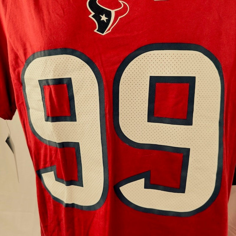 Nike Houston Texans J.J. Watt #99 T-Shirt Short Sleeve Dri Fit Red Mens Size L