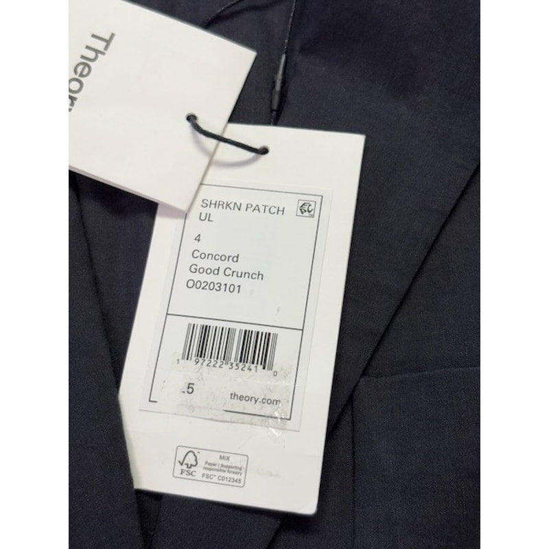 Theory Shrunken Split Cuff Two Button Blazer 3/4 Sleeve Womens Gray Size 4