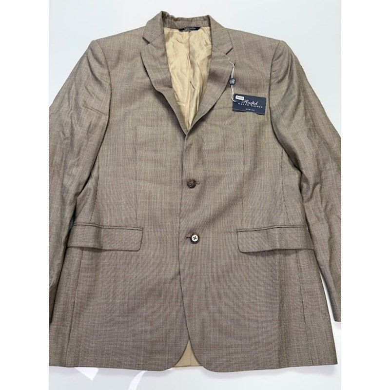Ralph by Ralph Lauren Blazer Houndstooth Two Button Tan/Blue Mens Size 42L