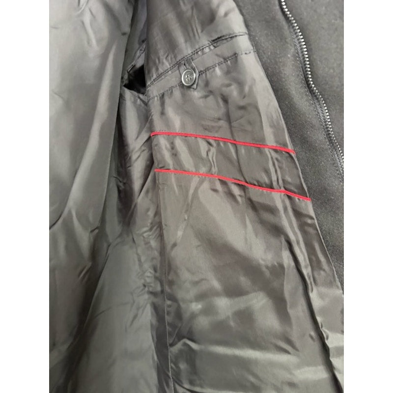 NEW Hugo Boss Wool Hooded Duffle Coat Jacket Toggle Zipper-Up Gray Mens Size 44R