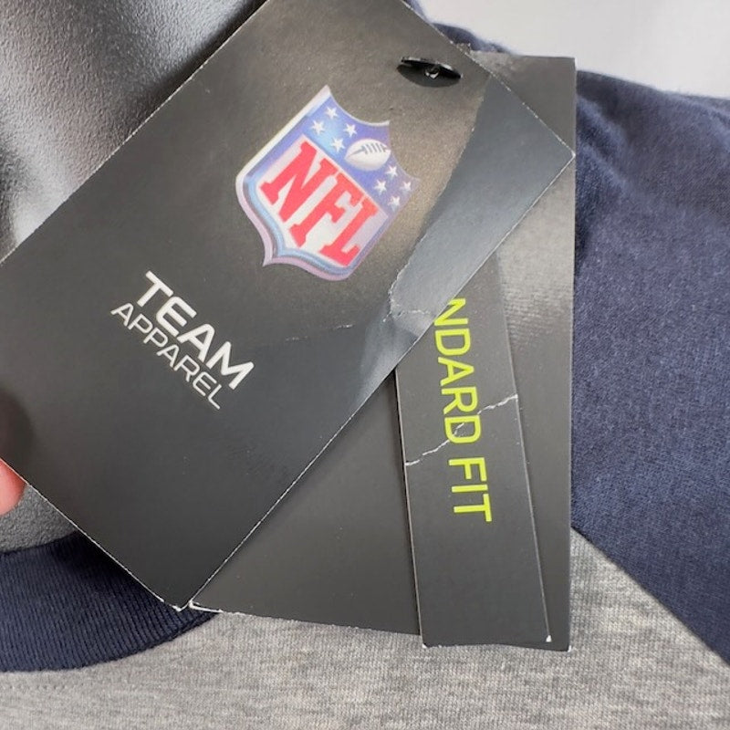 Nike NFL Houston Texans Tri-Blend Wordmark 3/4 Sleeve Tee Gray Navy Mens Size XL