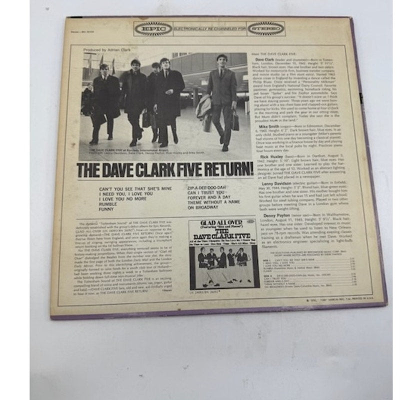 The Dave Clark Five – The Dave Clark Five Return! Vinyl Record Album