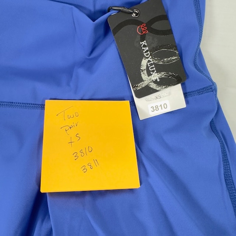 Kady Luxe Cosmo Leggings High Rise Elastic Waist Mesh Royalty Blue Womens XS