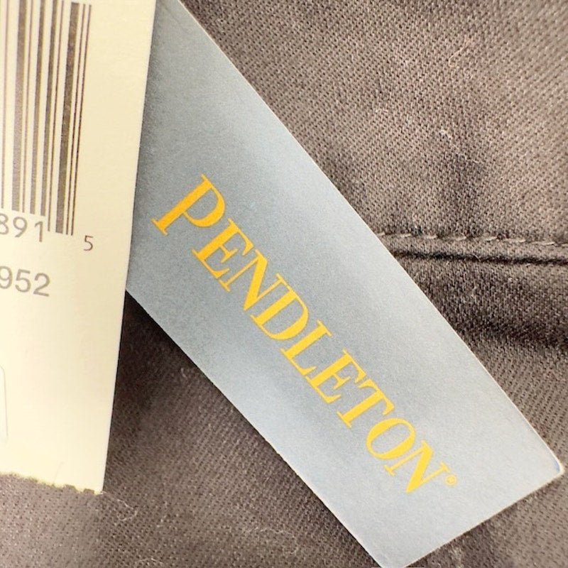 Pendleton Straight Leg Chino Pants Flat Front Cuffed Hem Black Womens 2