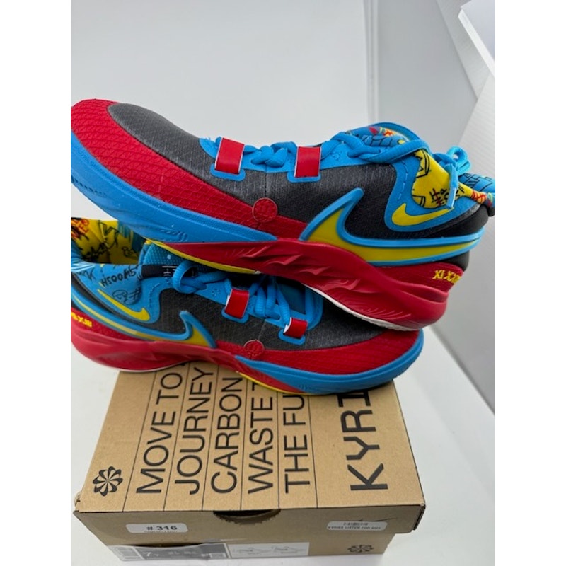 Nike Kyrie 8 GO SE Basketball Shoes Black Blue Yellow DQ8080-012 Boys 6.5Y