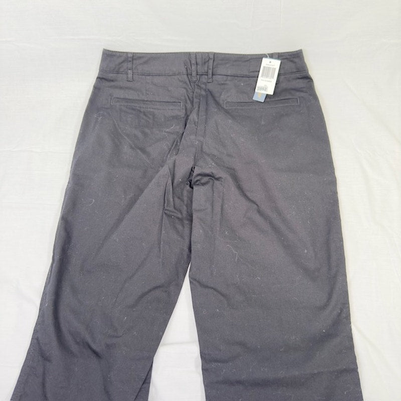 Pendleton Straight Leg Chino Pants Flat Front Cuffed Hem Black Womens 2