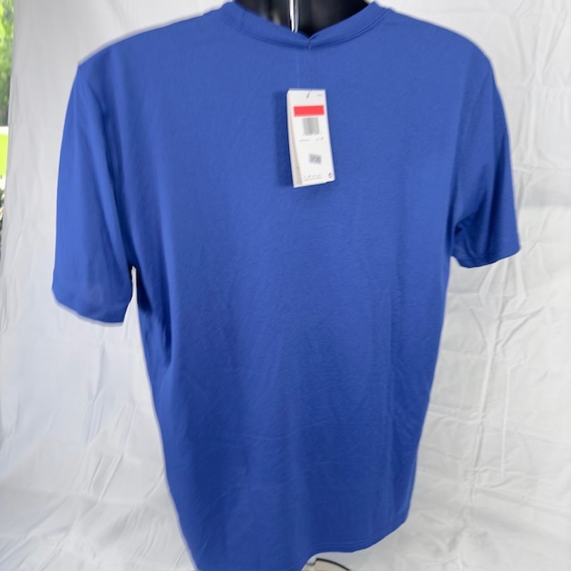 Nike Chicago Cubs Fuse Logo T-Shirt Dri Fit Graphic Print Royal Blue Mens Size L