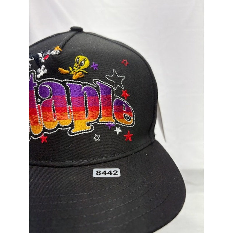 Looney Tunes Baseball Cap Snapback Space Jam Style Black Unisex One Size