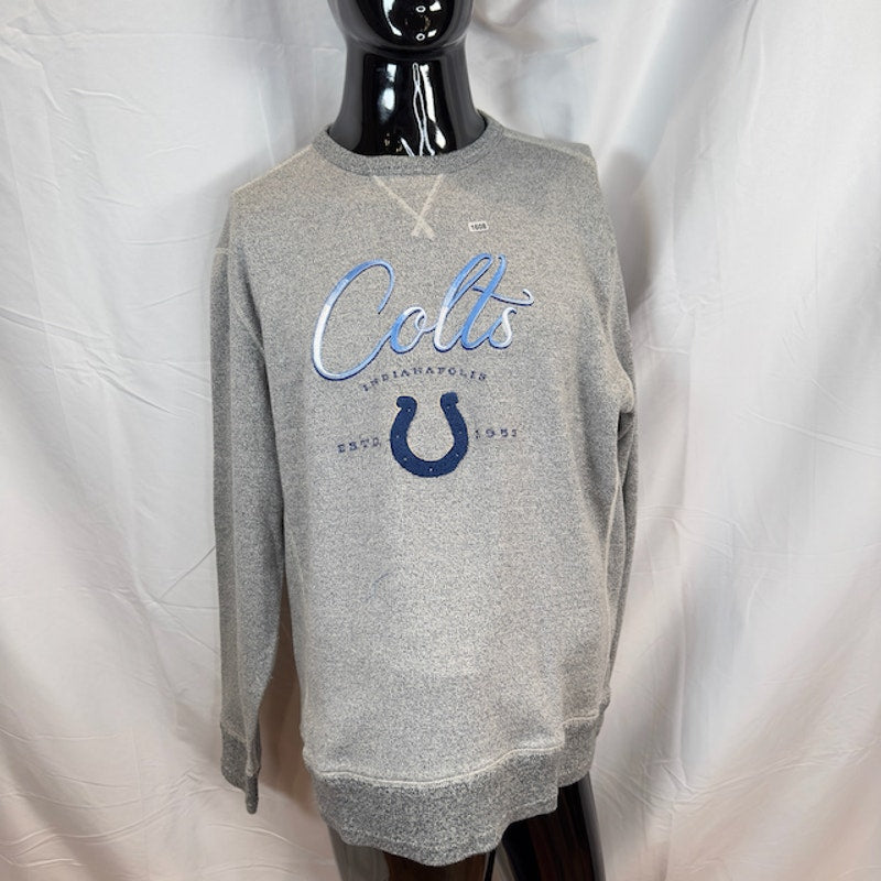 Tommy Bahama NFL Indianapolis Colts Graphic Crewneck Sweater Gray Womens XL