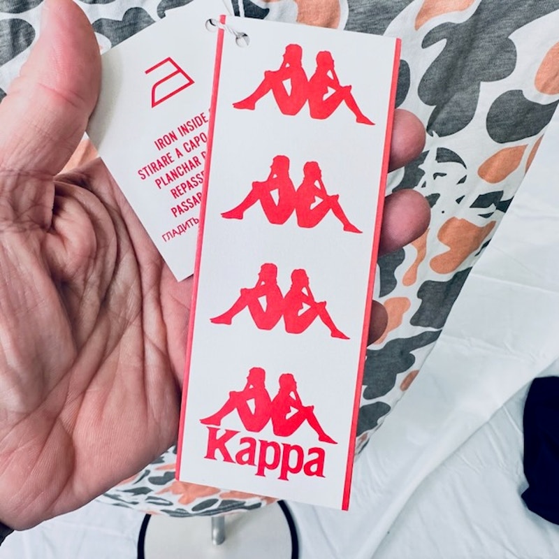 Kappa Authentic Pyllo T-Shirt Crew Neck All Over Print Multicolor Men Medium