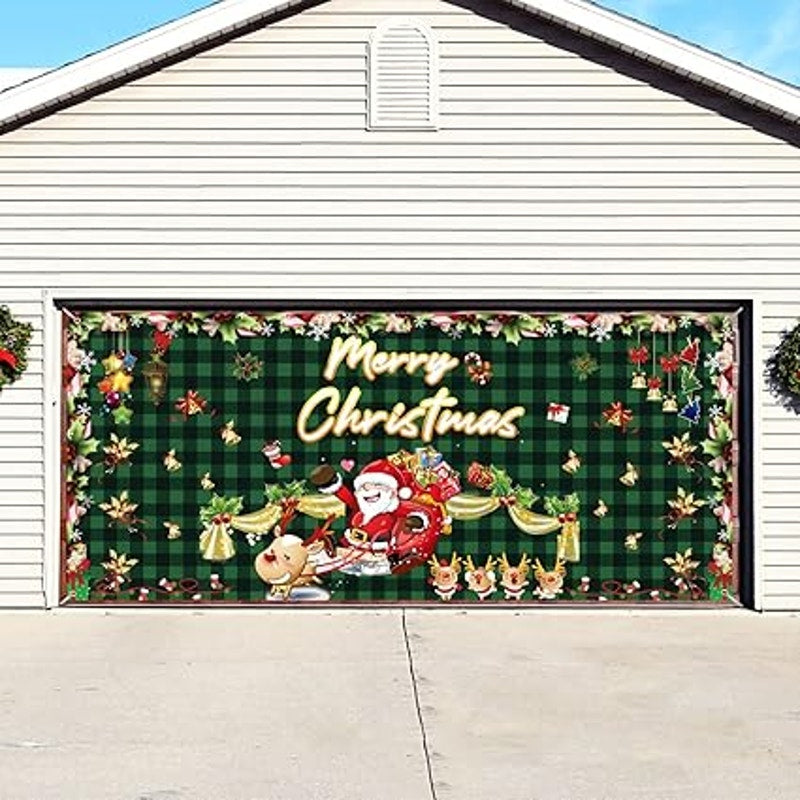 AGETEPIG Christmas Ground Yard Sign Holiday Decorations Banner 13"X6" Green