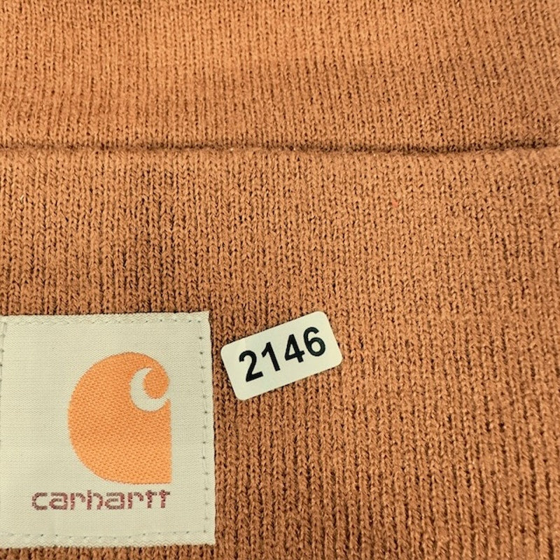 Carhartt Logo Patch Acrylic Watch Hat Cuffed Knit Beanie Brown Unisex One Size