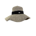 BC25 Straw Wide Brim Sun Hat Ribbon Floppy Summer Cap Beige Black Womens OS