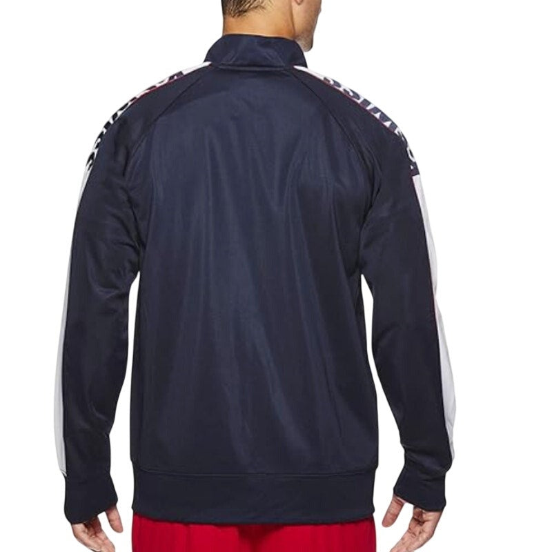 K-Swiss Old Goods Track Jacket Long Sleeve Zip-Up Athletic Fit Navy Mens Size XL