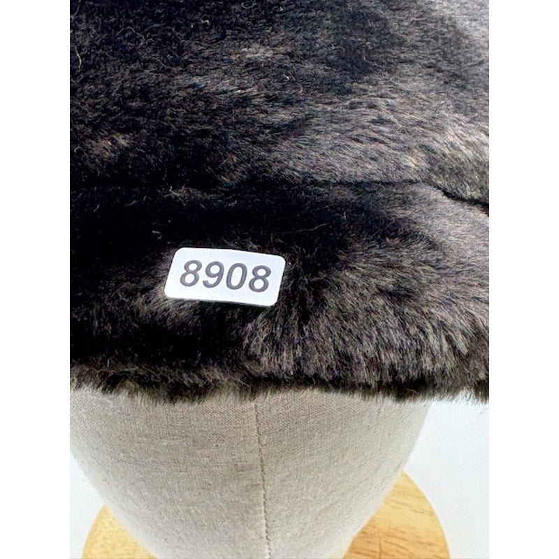 Saks Fifth Avenue Faux Fur Bucket Hat Soft Plush Winter Cap Brown Womens OSFM
