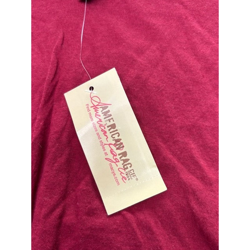 American Rag Cie Peplum Tee Short Sleeve Biking Red Brick Womens Size M