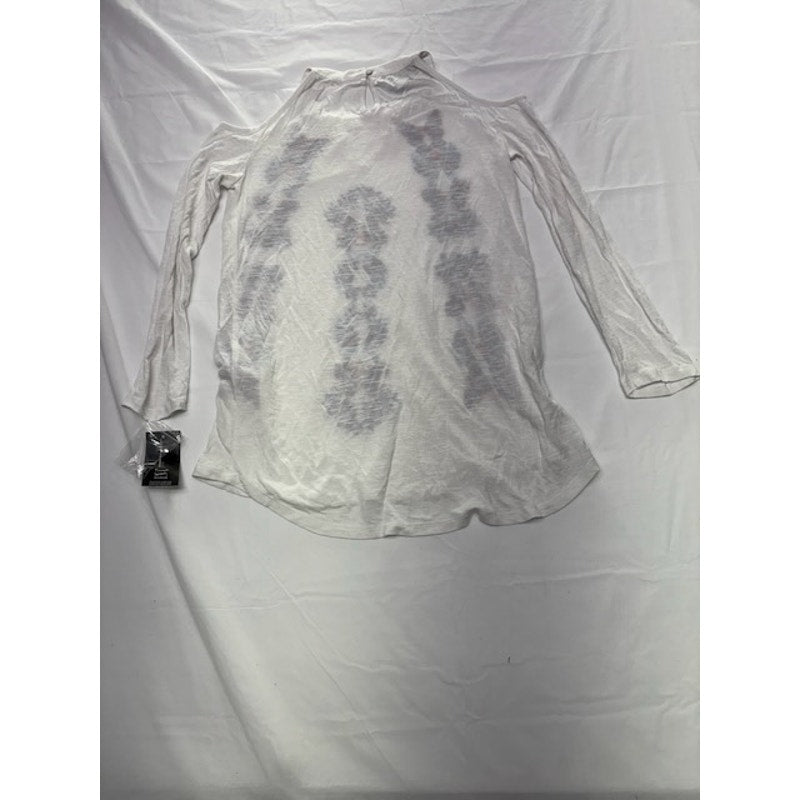 Inc International Concepts Embroidered Cold-Shoulder Top White Womens Petite