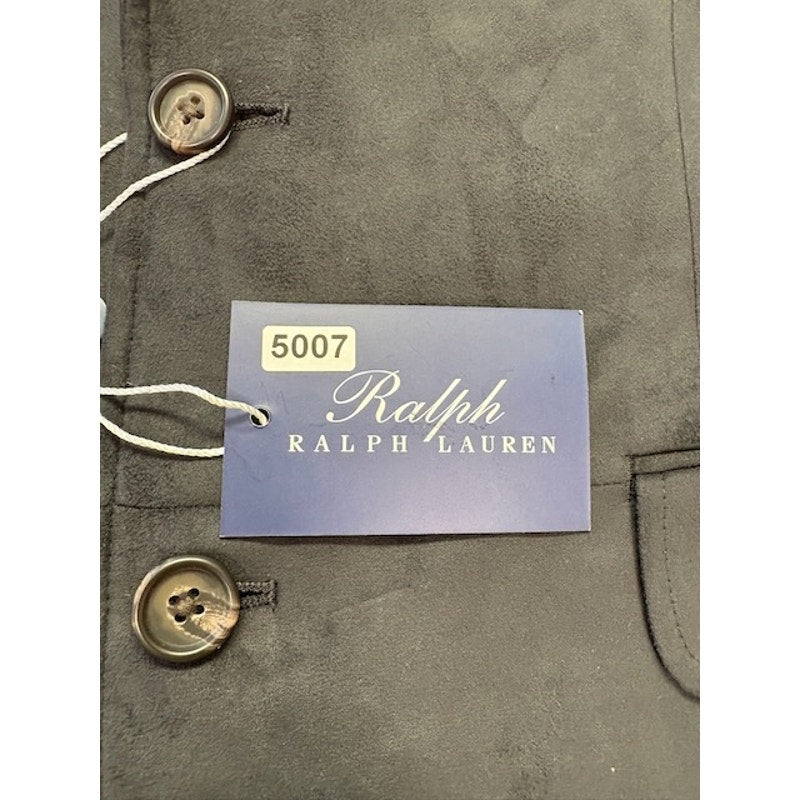Ralph by Ralph Lauren Suede Blazer Jacket Two Button Black Mens Size 42R