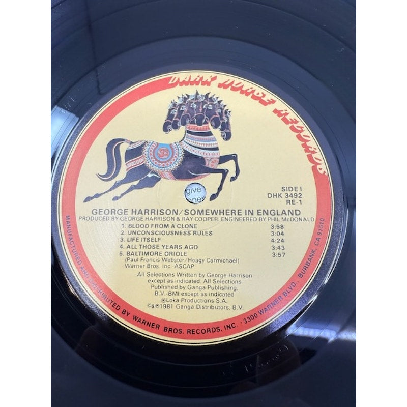 George Harrison – Somewhere In England 1981 Vinyl Album Record