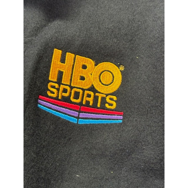 Genesis HBO Sports World Championship Boxing Leather Jacket Black/Blue Mens XL