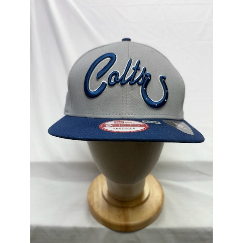 New Era 9FIFTY Snapback Cap Colts Logo Hat Cotton Gray Blue Unisex Size M/L